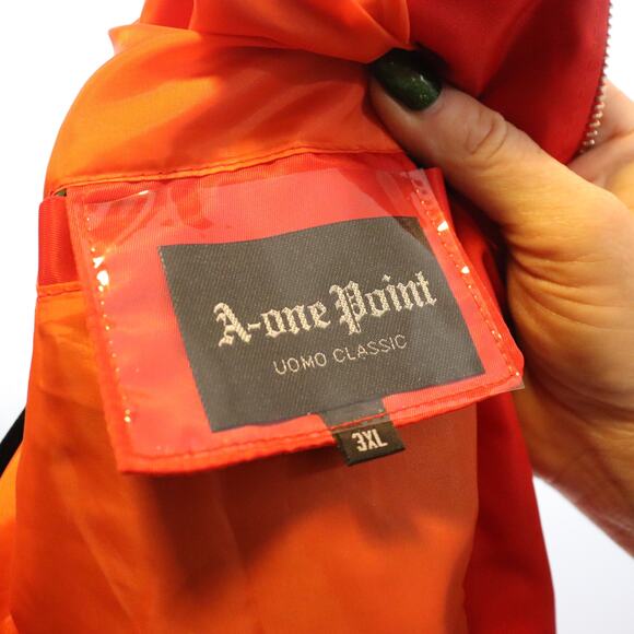 A-One Point Uomo Classic Bomber Jacket Red 3XL “Peace Wanted Just to Be Free” - Picture 3 of 3